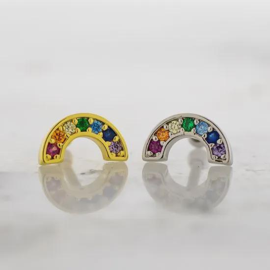 Barbell w/ gem rainbow