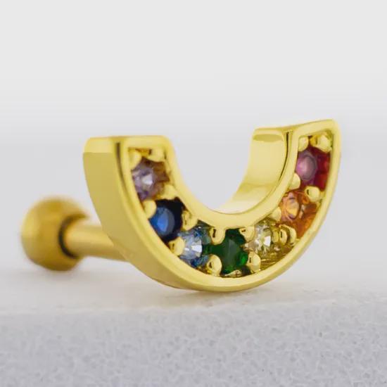 Barbell w/ gem rainbow