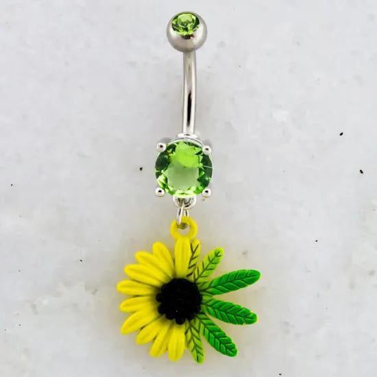 Potleaf Sunflower Navel Ring