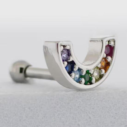Barbell w/ gem rainbow