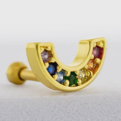 Barbell w/ gem rainbow