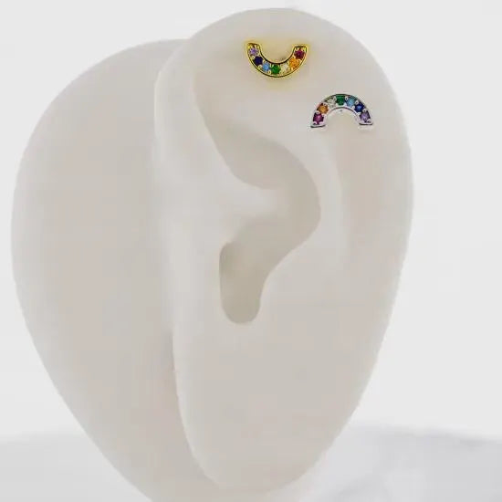 Barbell w/ gem rainbow