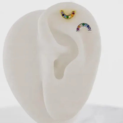 Barbell w/ gem rainbow