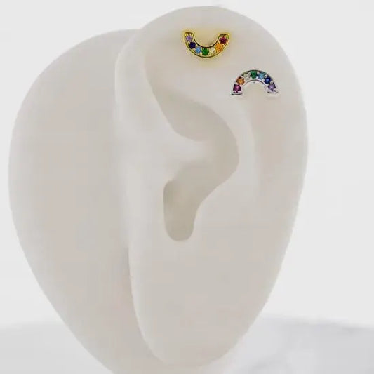 Barbell w/ gem rainbow