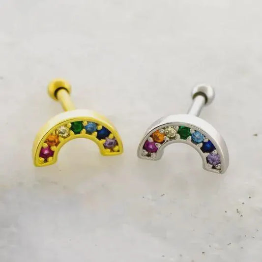 Barbell w/ gem rainbow